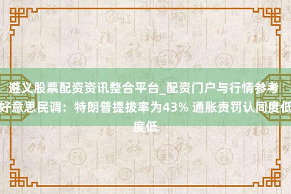 遵义股票配资资讯整合平台_配资门户与行情参考 好意思民调：特朗普提拔率为43% 通胀责罚认同度低